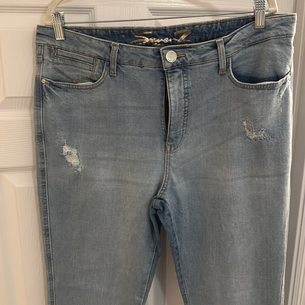 Seven 7 High Rise Bootcut Distressed Jean - Picture 2 of 4